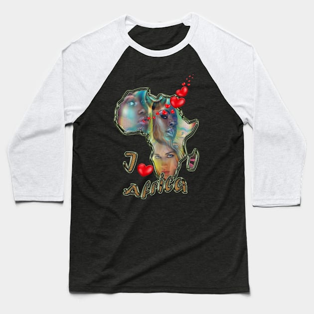 I love Africa Baseball T-Shirt by Just Kidding by Nadine May